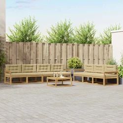 Set vanjskih sofa s jastukom 7 pcs Bijela i bež