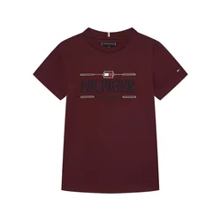 Tommy Hilfiger Majica Icons KB0KB10360 Bordo rdeča Regular Fit