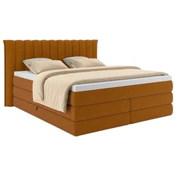Premium Living Postelja Boxspring Lina, Opečnato Rjava, 200x200