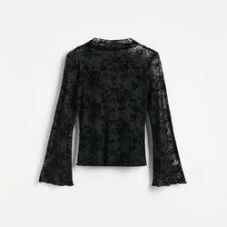 Reserved - Mrežasta bluza sa cvetnim dezenom