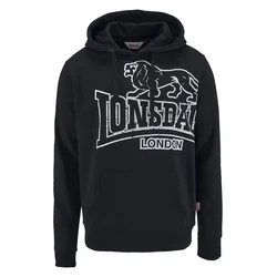 LONSDALE Pulover Tadley črna/bela