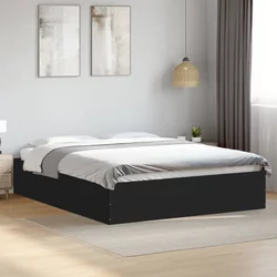 Okvir za krevet crni 150x200 cm konstruirano drvo