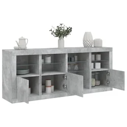 Komoda s LED svjetlima siva boja betona 164 x 37 x 67 cm