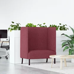 Sofa s visokim naslonom 101cm boja crnog vina tkanina