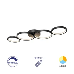 Braytron LED plafonjera BRY-NELA-SR1-RND-CRNA-60W-SA DALJINSKIM-IP20