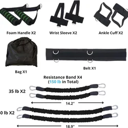 INF Komplet elastičnih trakov za boks 150 lbs, (21783944)