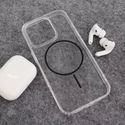 Maska Mag Case Clear Slim za iPhone 16 Pro Max crna
