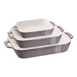 Pekač, set 3, siva, keramika, Staub