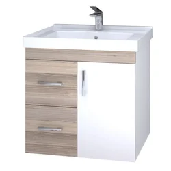 Ormarić Petra 65 donji deo boja drveta/bela sa umivaonikom Denko