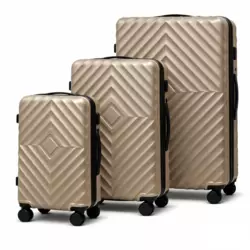 Set kofera 3u1 u bež boji - Chevron dezen