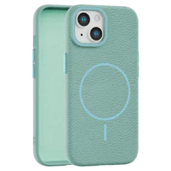 Leather Grip MagSafe maska za iPhone 15 - Tirkizna