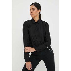 Košulja Armani Exchange za žene, boja: crna, regular, s klasičnim ovratnikom