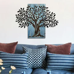 Arbre de Vie-3 BlueBlack Decorative Wooden Wall Accessory