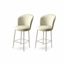 HANAH HOME Set 2 barske stolice Fora Cream Chrome