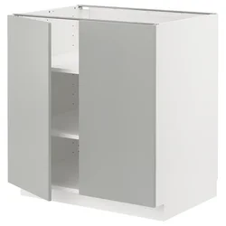 METOD Podni element s policama/2 vrata, bela/Havstorp svetlosiva, 80x60 cm
