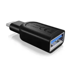 ICYBOX USB adapter iz USB-C na USB-A, črn