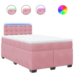 Vidaxl Box spring postelja z vzmetnico roza 120x200 cm žamet