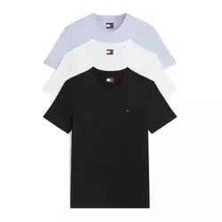 Tommy Jeans Majica  ecru / golobje modra / črna