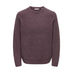 Only & Sons Pulover ONSDALE vinsko rdeča