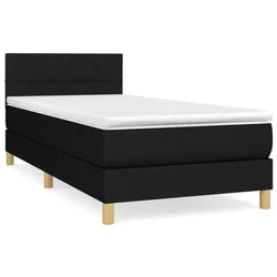 Vidaxl Box spring postelja z vzmetnico črna 100x200 cm blago