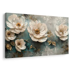 Slika cvetlična eleganca v zlatu - 60x40