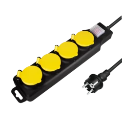 Logilink produžni kabl outdoor 4 mesta, prekidač, 1.5m, IP44, crna