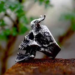 Prstan Satanic Skull Horn - SS8-798R