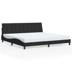 Okvir za krevet bez madraca Hanko crni 200x200 cm baršunasti
