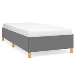 Vidaxl Posteljni okvir brez vzmetnice temno siv 90x190 cm blago