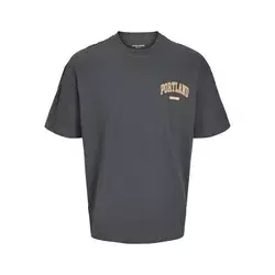 JACK & JONES Majica Bradley grafit/oranžna/bela