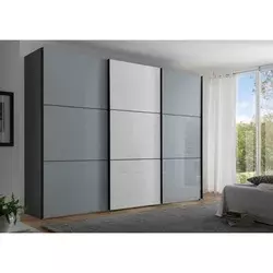 Ormar Sa Staklenim Kliznim Vratima Includo 280/222/68 cm bela, svetlosiva