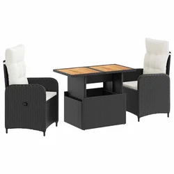 Vanjski set za objedovanje s jastukom 3 pcs Crna i krem-bijela