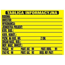 Gradbeni informacijski znak 690 * 460 mm