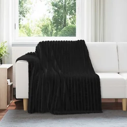 Vidaxl Odeja Črna 200 x 150 cm Flis