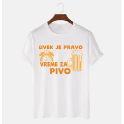 MAFIMI Majica Uvek je pravo vreme za pivo, Bela