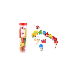 TOOKY TOY Vezivanje drvenih blokova u obliku automobilčića