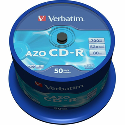 Verbatim CD-R AZO Crystal, 52x, CD-R, 120 mm, 700 MB, Kutija s osovinom, 50 kom