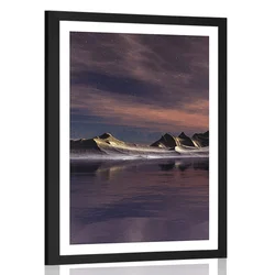 Plakat s paspartujem futuristični planet - 40x60 black