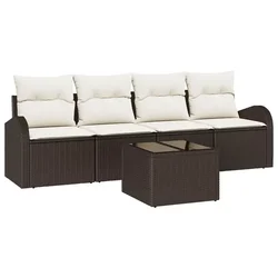 Vidaxl Vrtna sedežna garnitura Rjava 55 x 55 x 37 cm poli ratan