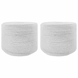 vidaXL Vrv 2 pcs Bela Bombaž