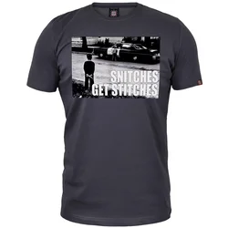 011Shop Muška majica kratkih rukava Snitches get stitches, Tamnosiva