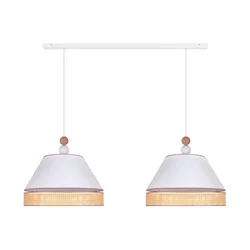 Duolla - Luster na sajli AVIGNON 2xE27/15W/230V bela/ratan