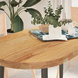 Stolna ploča svjetlosmeđa 120x60x4 cm ovalna masivna hrastovina