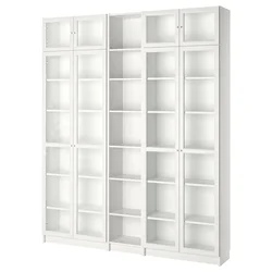 BILLY / OXBERG Biblioteka, bela, 200x30x237 cm