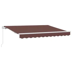 Vidaxl Retraktilna tenda Rjava 350 x 200 cm blago