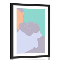 Plakat s paspartujem bližina dveh ljudi - 40x60 no frame