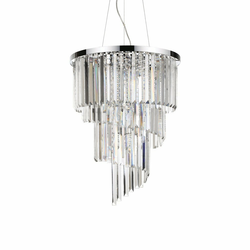 Ideal Lux - Kristalni luster na sajli CARLTON 12xE14/40W/230V, prečnik 50 cm, hrom
