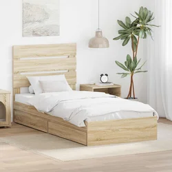 Krevet s od storage Sonoma hrast 70 x 190 cm Konstruirano drvo
