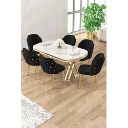 Hanah Home Trpezarijski set, 7 komada, Crni