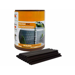 Senčilna folija za ograjo 19cm x 35m 450g/m2 Rjava + sponke 24kos
